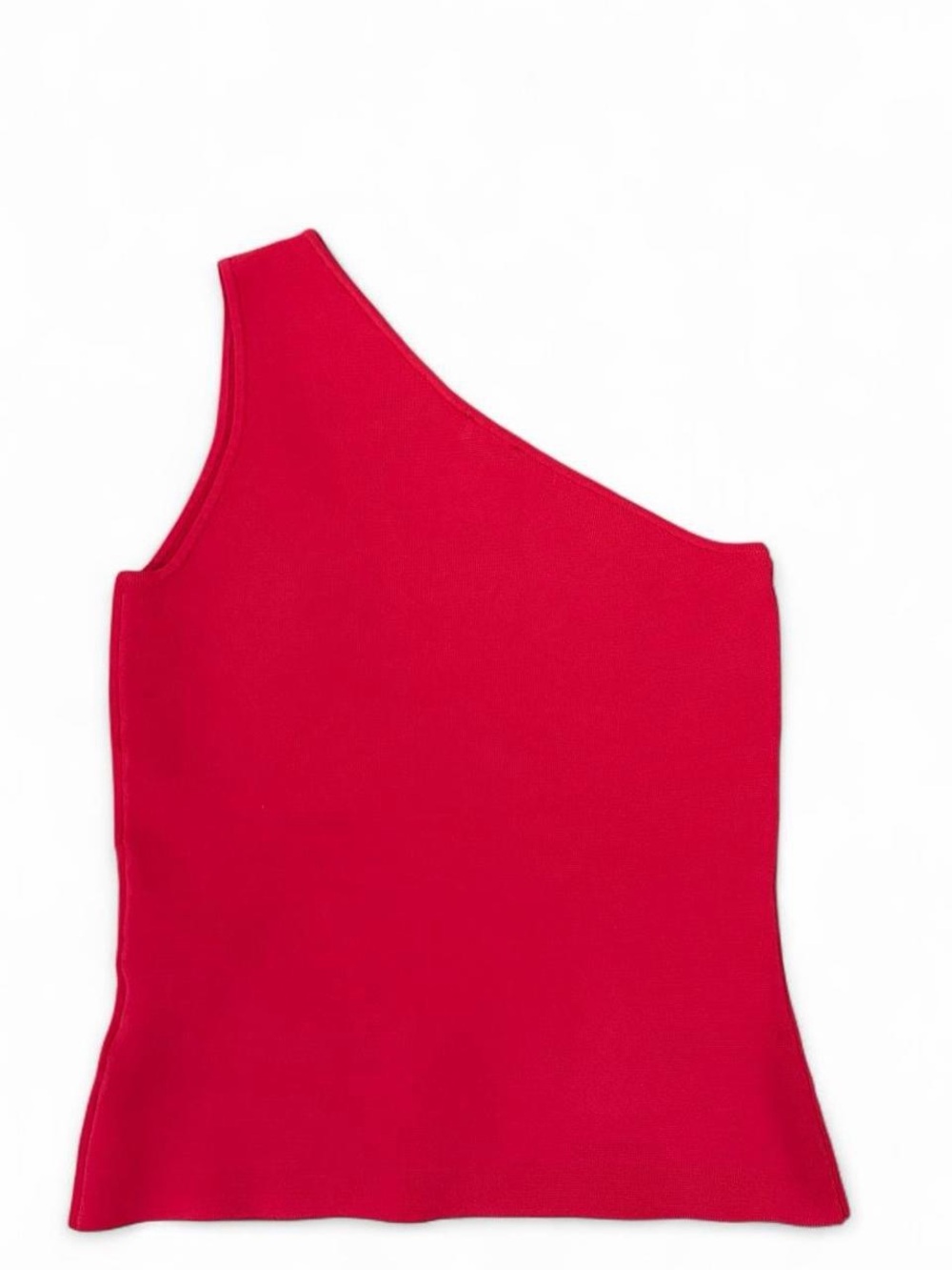 Express One-Shoulder Ribbed Tank Top - Pink - Picture 2 of 3